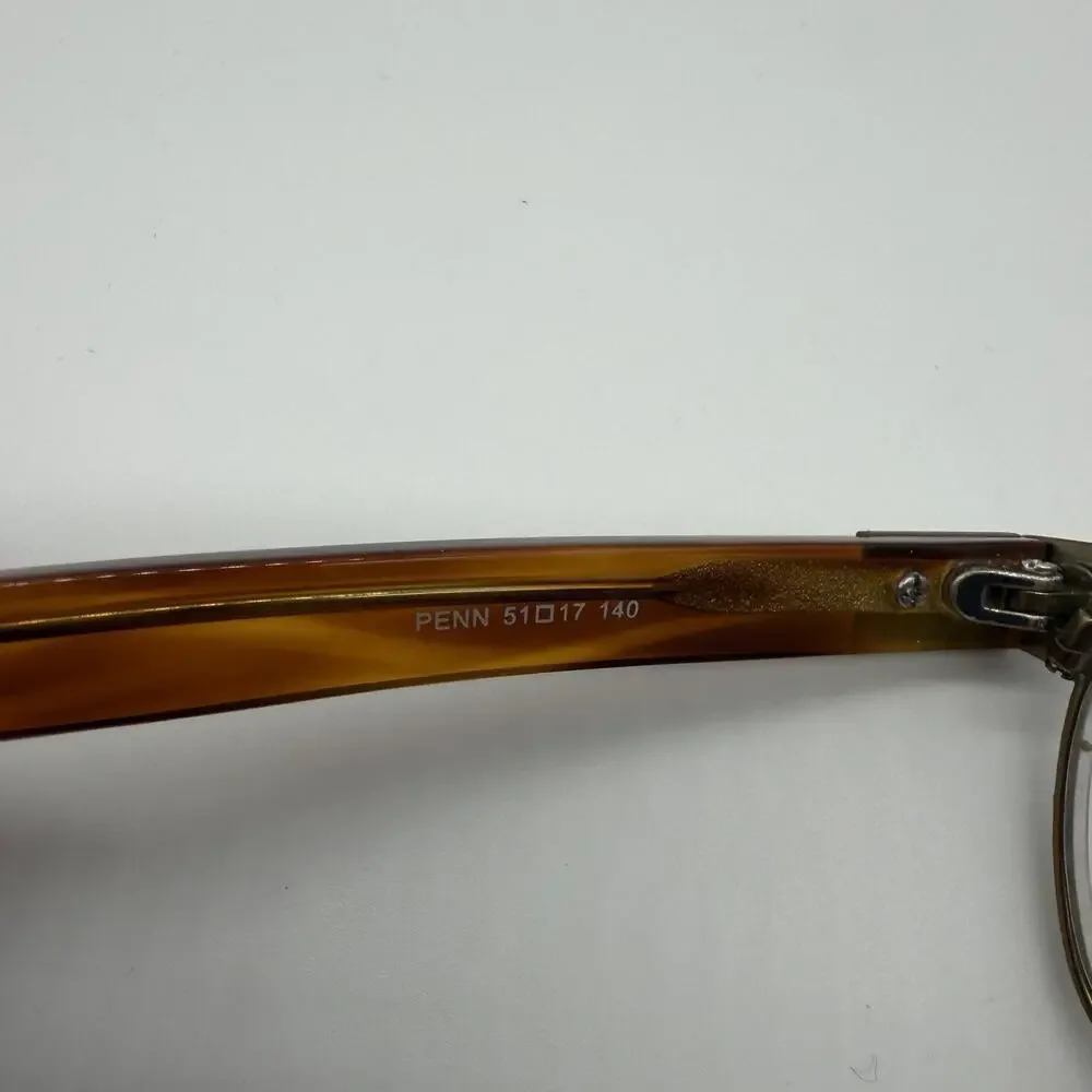 Seraphin Penn 8518 Eyeglasses 51-17-140 Brown Gold Handmade Japan Frames Only